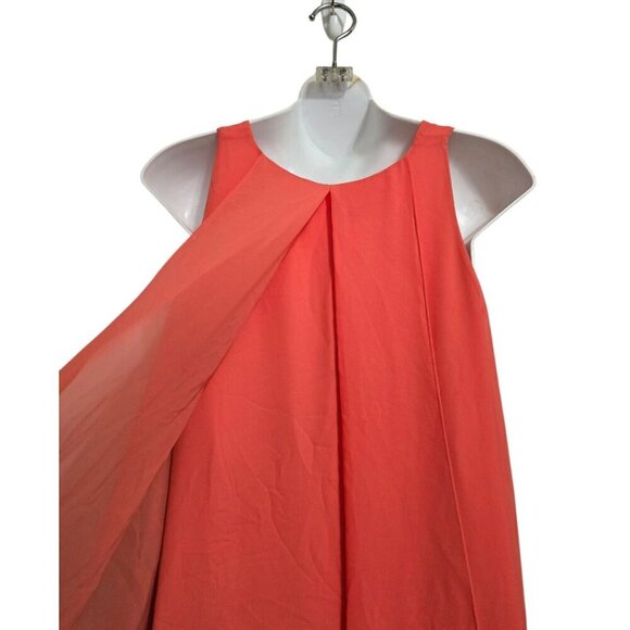 Pietro Brunelli NWT Coral Georgette Chiffon Sleeveless Shift Dress Sz XS - Picture 5 of 12